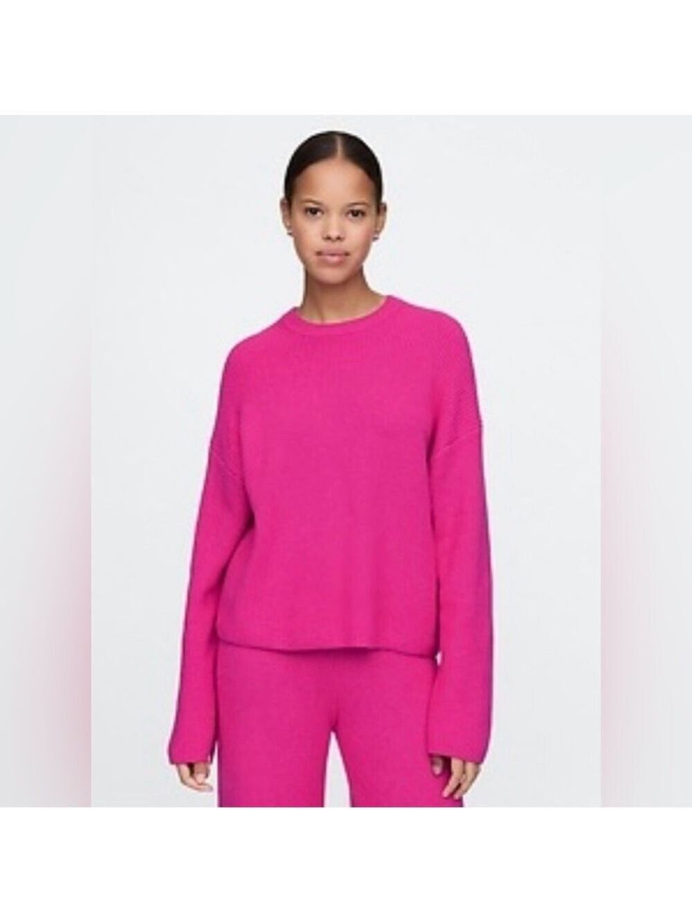 Gap Textured Oversized Slouchy Cashsoft Shaker-Stitch Crewneck Sweater M NWOT